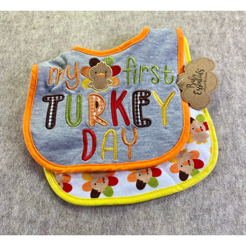 Baby Essentials "My First Turkey Day" 2 pack Baby Bibs